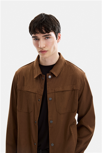 Kahve Regular Fit Süet Ceket