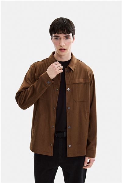 Kahve Regular Fit Süet Ceket