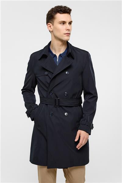 Lacivert Regular Fit Trençkot