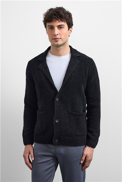 SiyahRegular Fit Hırka