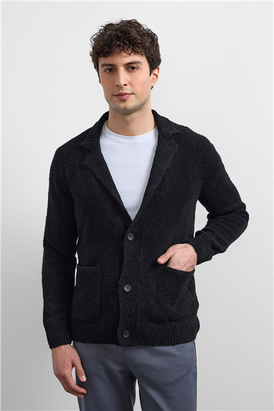 SiyahRegular Fit Hırka