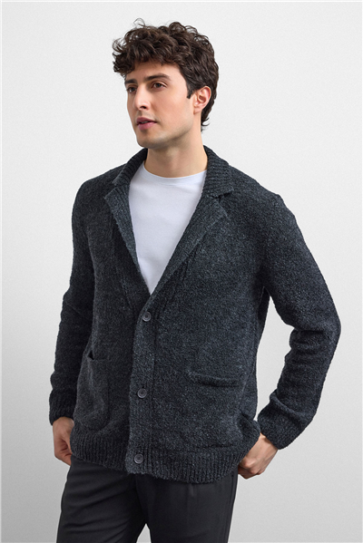 Antrasit Regular Fit Hırka