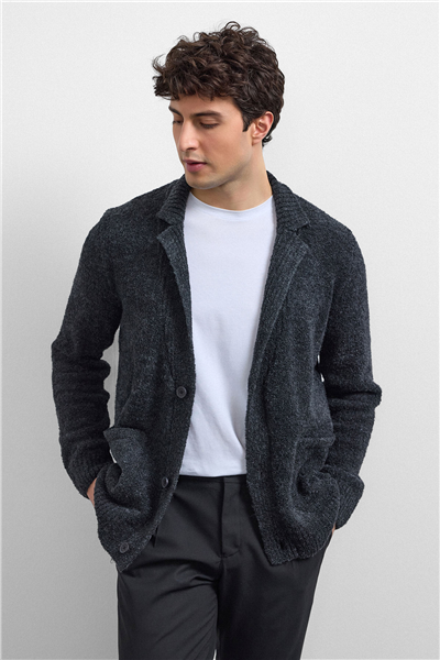 Antrasit Regular Fit Hırka