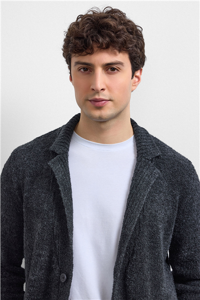 Antrasit Regular Fit Hırka