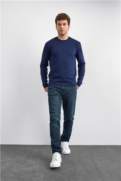 Lacivert Regular Fit Triko Kazak