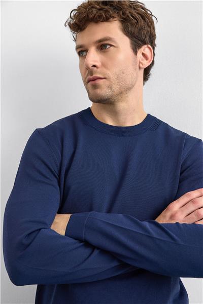 Lacivert Regular Fit Triko Kazak