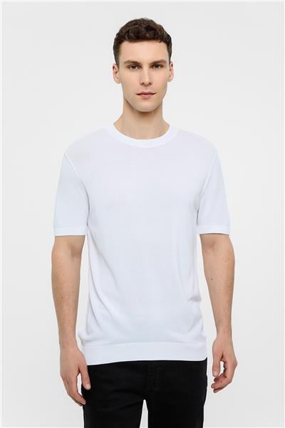 Beyaz Regular Fit Triko Tişört