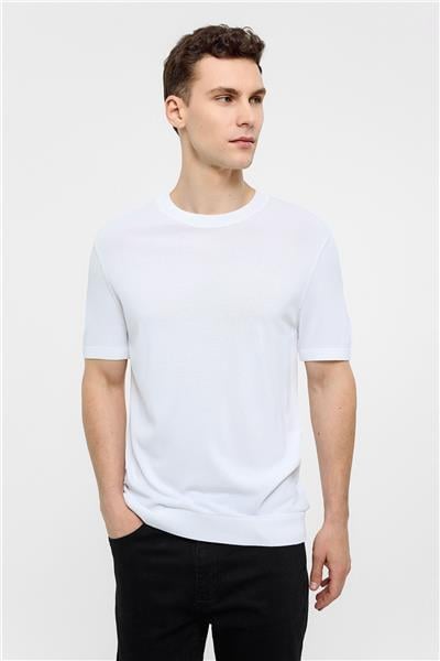 Beyaz Regular Fit Triko Tişört