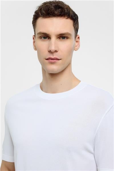 Beyaz Regular Fit Triko Tişört