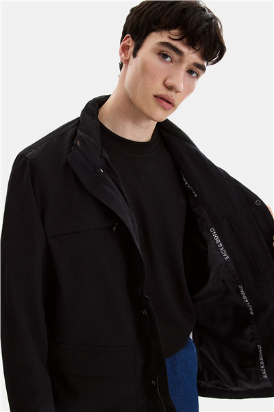 Siyah Regular Fit Uzun Ceket