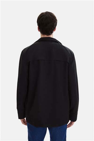 Siyah Regular Fit Uzun Ceket