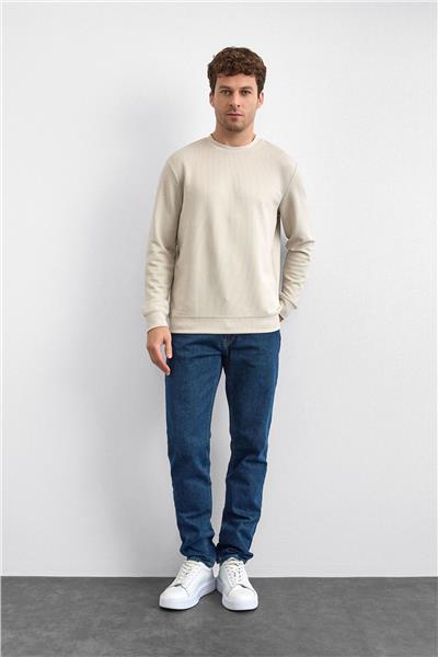 Taş Regular Fit Uzun Kol Bisiklet Yaka Tişört