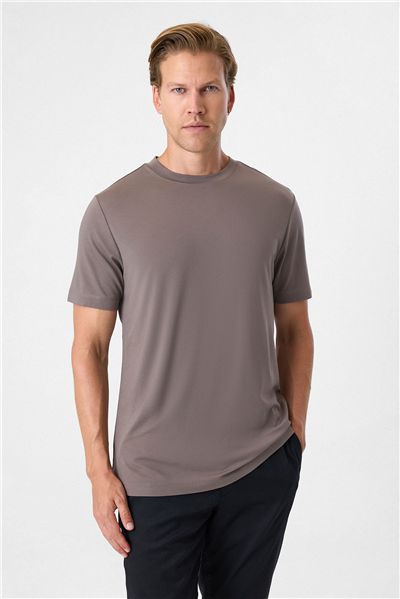 Regular Fit Vizon Bisiklet Yaka Tişört