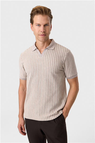 Regular Fit Vizon Düğmesiz Polo Yaka Tişört