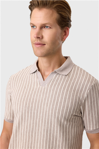 Regular Fit Vizon Düğmesiz Polo Yaka Tişört