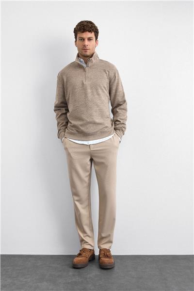 Vizon Regular Fit Dik Yaka Yarım Fermuarlı Sweatshirt