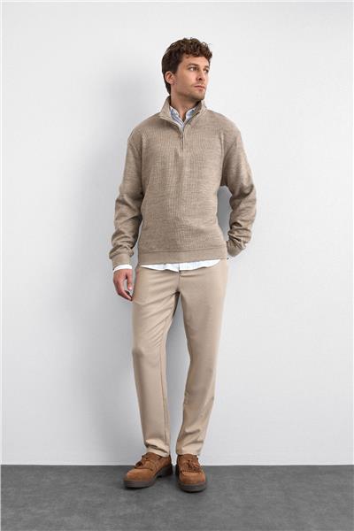 Vizon Regular Fit Dik Yaka Yarım Fermuarlı Sweatshirt