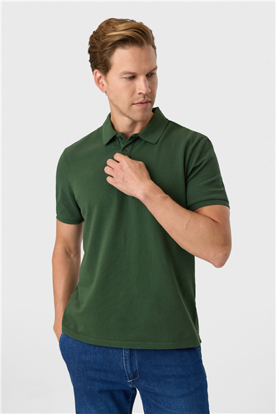 Regular Fit Yeşil Polo Yaka Tişört