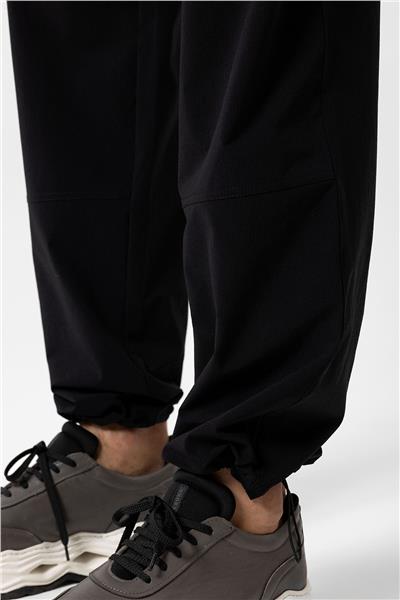 Siyah Relaxed Fit Beli Lastikli Jogger Pantolon