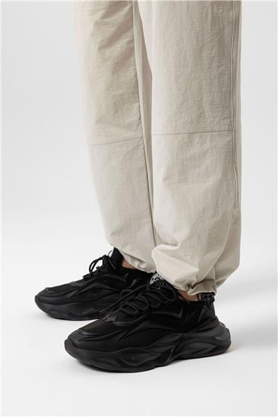 Bej Relaxed Fit Beli Lastikli Jogger Pantolon