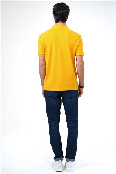 Sarı Relaxed Fit %100 Pamuk Polo Yaka Tişört