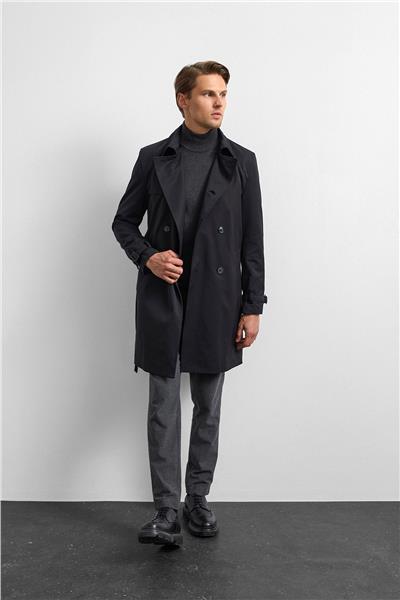 Siyah Casual Trençkot