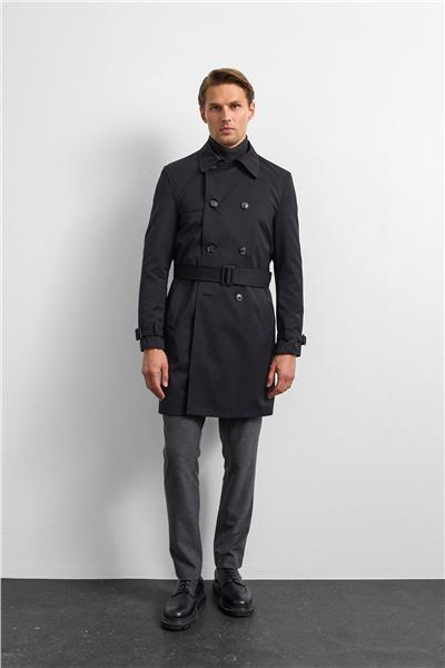 Siyah Casual Trençkot