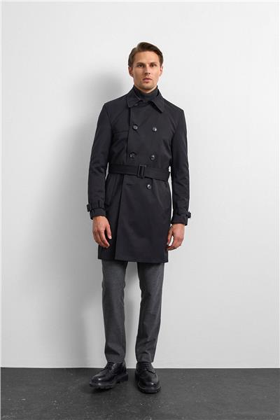 Siyah Casual Trençkot