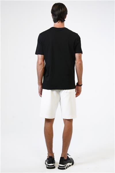 Siyah Regular Fit %100 Pamuk Bisiklet Yaka Tişört