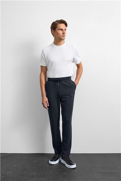 Siyah Regular Fit Örme Jogger Pantolon