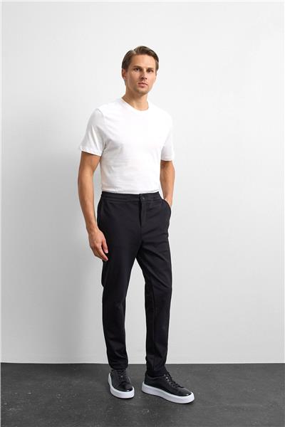 Siyah Regular Fit Örme Pike Jogger Pantolon