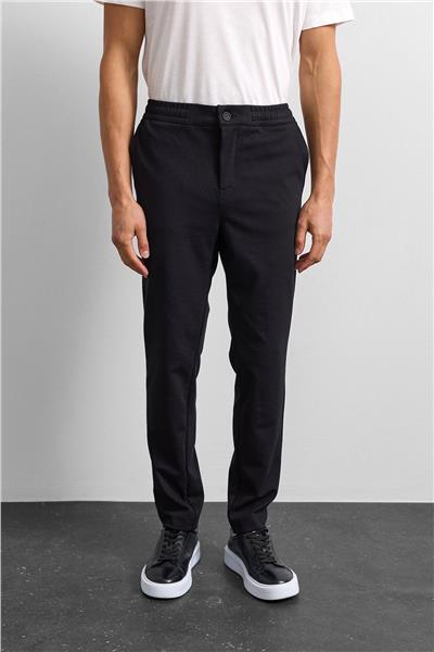 Siyah Regular Fit Örme Pike Jogger Pantolon