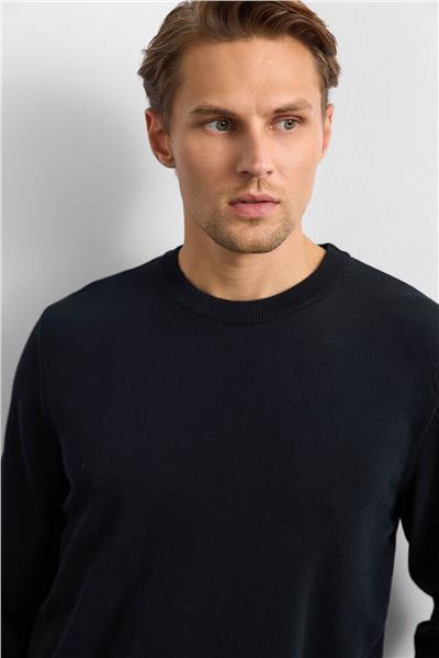 Siyah Regular Fit Triko Kazak