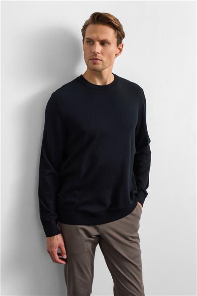 Siyah Regular Fit Triko Kazak