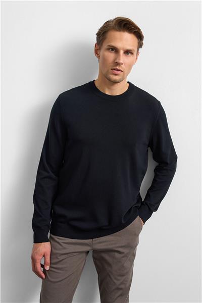 Siyah Regular Fit Triko Kazak