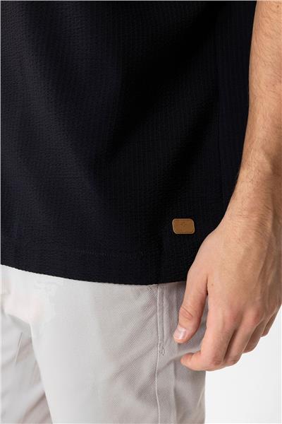 Siyah Relaxed Fit Küba Yaka Kısa Kollu Gömlek