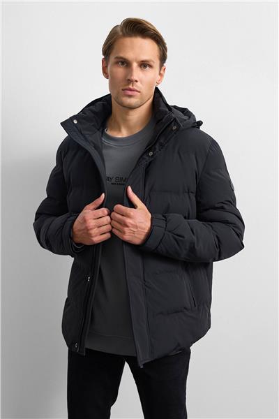 Siyah Relaxed Fit Puffer Jacket