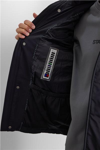 Siyah Relaxed Fit Puffer Jacket