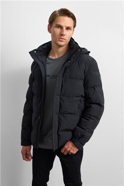 Siyah Relaxed Fit Puffer Jacket
