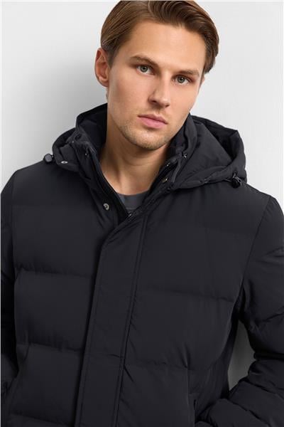 Siyah Relaxed Fit Puffer Jacket