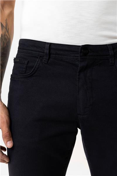 Siyah Slim Fit 5 Cepli Pamuklu Denim Pantolon