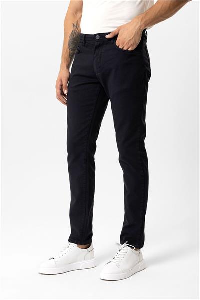 Siyah Slim Fit 5 Cepli Pamuklu Denim Pantolon