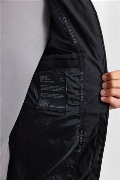 Siyah Smart Fit Kapüşonlu Mont