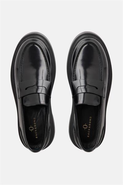 %100 Deri Siyah Loafer Ayakkabı