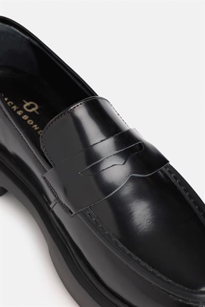 %100 Deri Siyah Loafer Ayakkabı