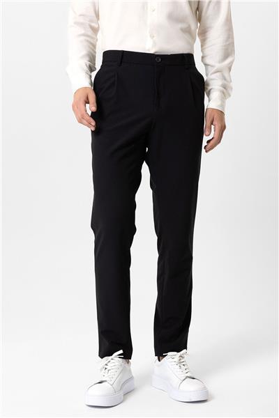 Siyah Slim Fit Yan Cep Casual Pantolon