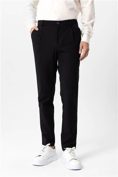 Siyah Slim Fit Yan Cep Casual Pantolon