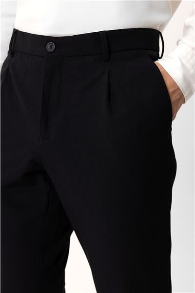 Siyah Slim Fit Yan Cep Casual Pantolon
