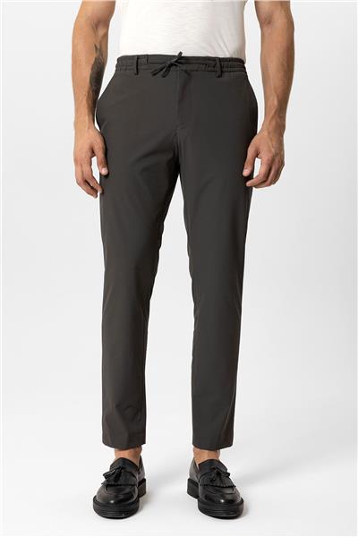 Haki Slim Fit Yan Cep Beli Bağcıklı Casual Pantolon