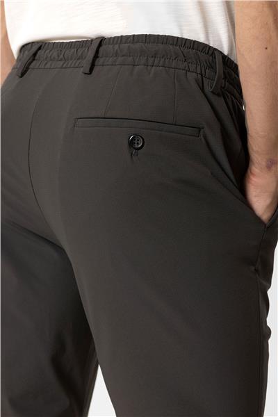 Haki Slim Fit Yan Cep Beli Bağcıklı Casual Pantolon